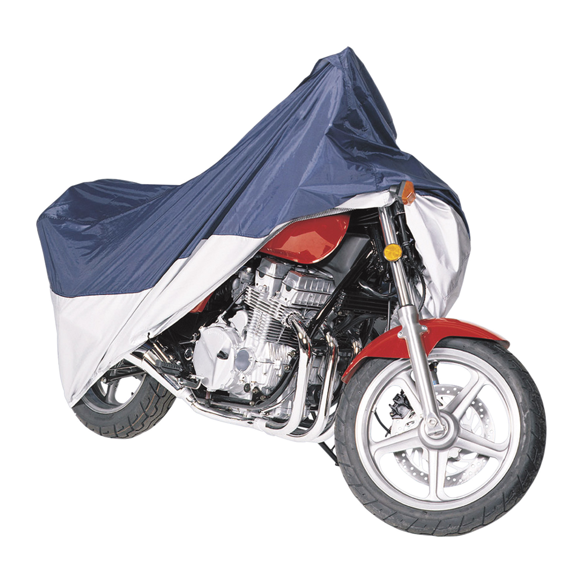 Classic Accessories MotoGear Motorcycle Cover - Large, Blue and Silver, Fits Motorcycles up to 1,100cc, Model# 65-005-033501-00